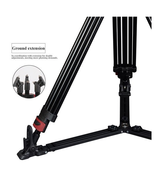 Miliboo MTT609A Hidrolik Kafalı Profesyonel Alüminyum Video Tripod