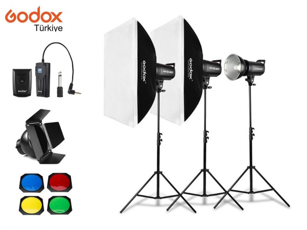 Godox SK400 II 400 Watt 3'lü Stüdyo Paraflaş Seti (FDCA31231)