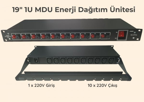 Born 19" 1U MDU Enerji Dağıtım Ünitesi