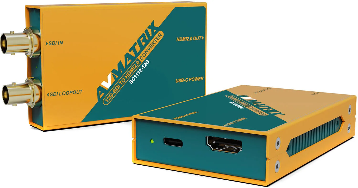 Avmatrix SC1112-12G 12G-SDI to HDMI 2.0 4K Broadcast Converter